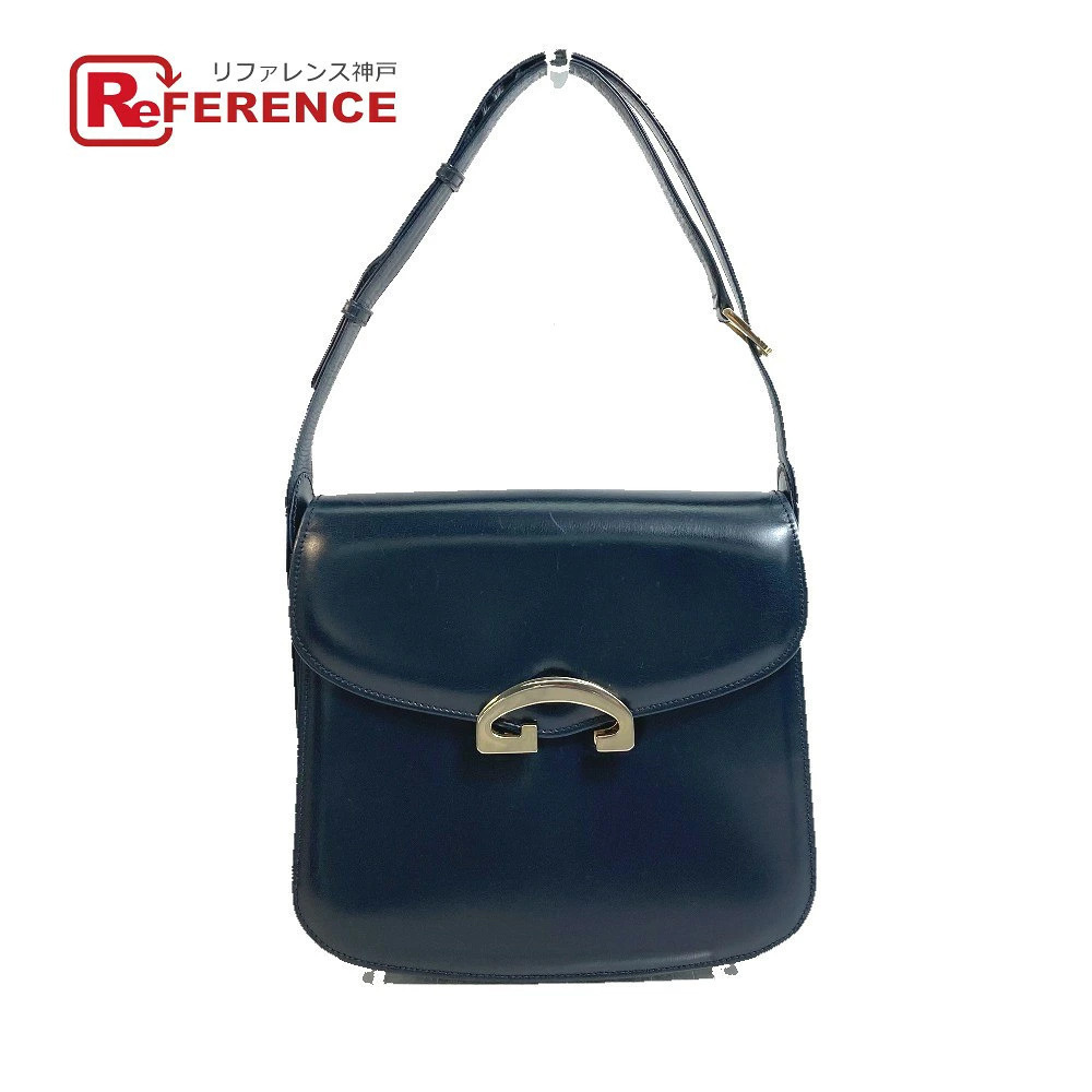 Gucci Shoulder Bag Leather Navy Blue